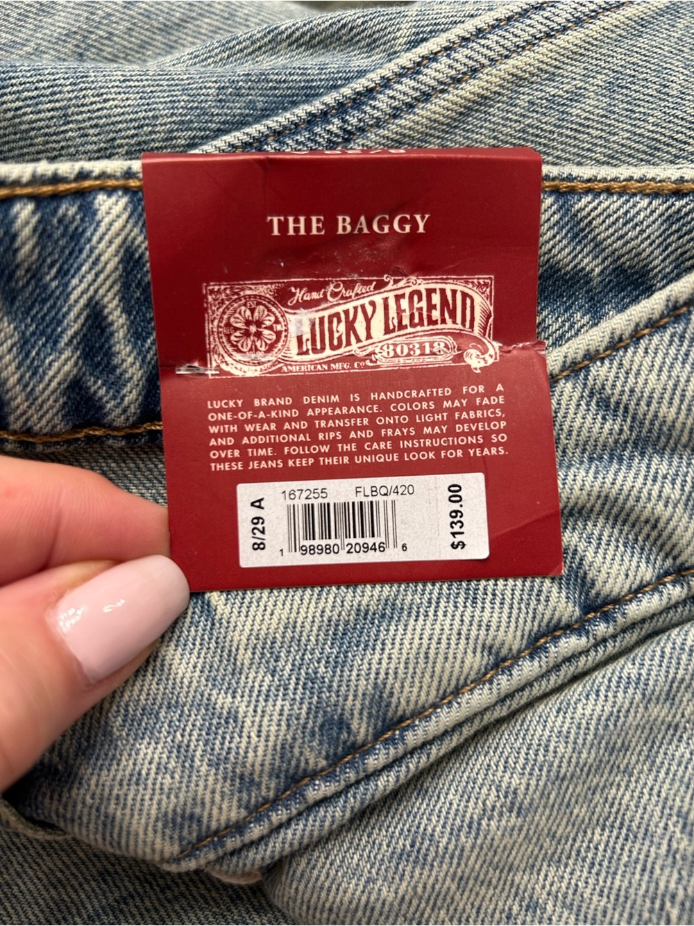 NWT Lucky Legend Jeans Limited Edition Fully Embroidered Baggy - Vintage Wash - Picture 8 of 12